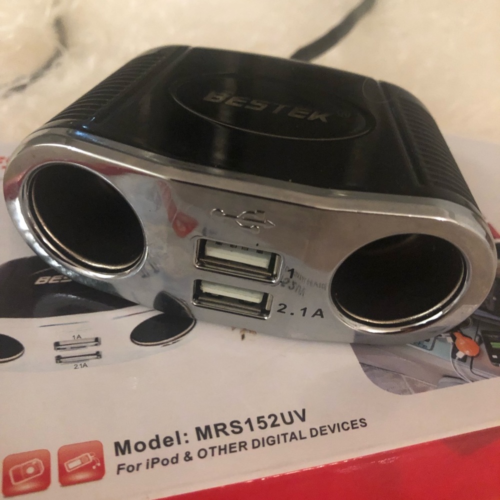EUC Bestek Car Socket Splitter-Inverter dual socket LED!!